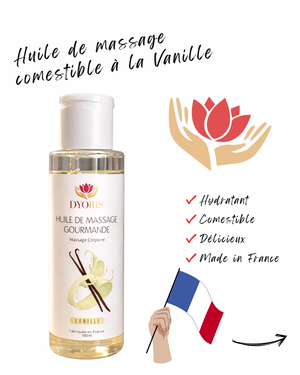 Huile de massage comestible à la vanille