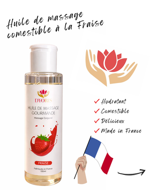 Huile de massage comestible à la fraise