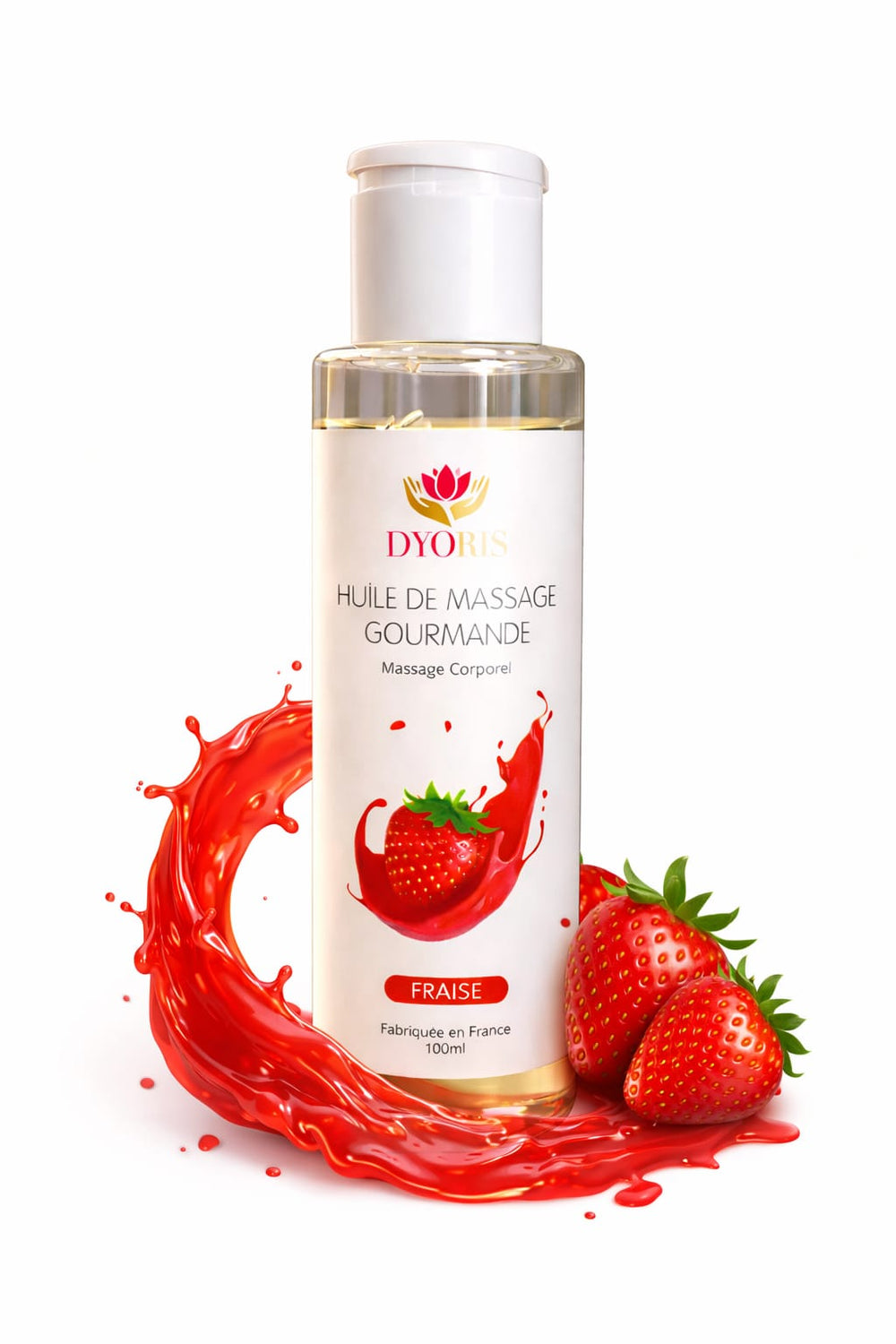Huile de massage fraise comestible