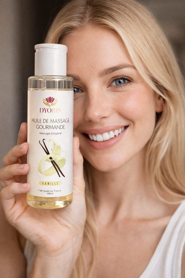 Huile de massage comestible à la vanille