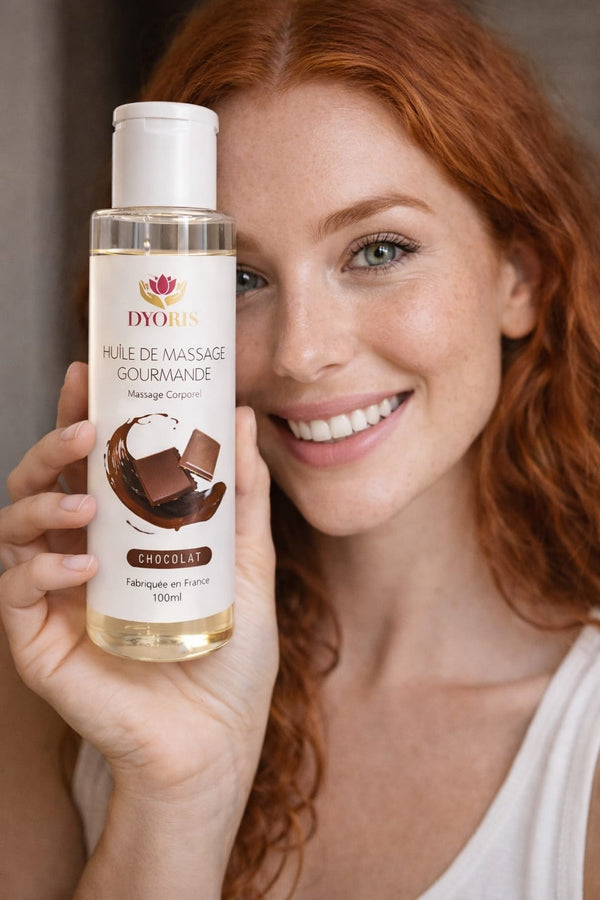 Huile de massage comestible au chocolat